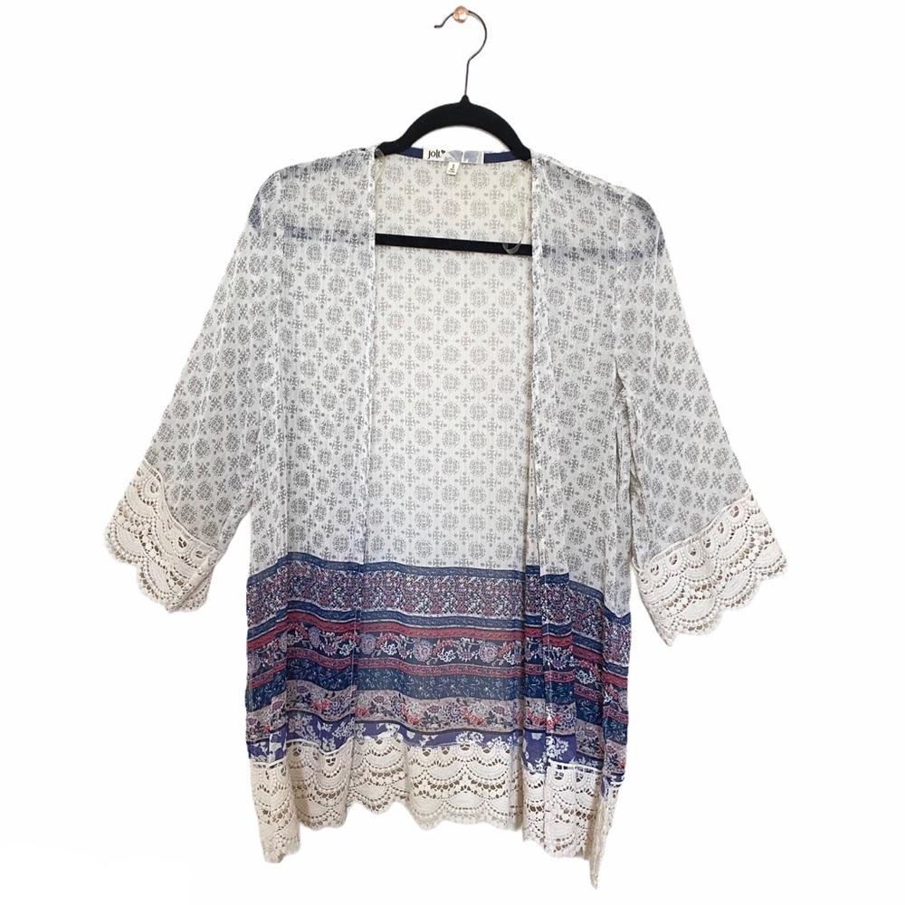 Jolt Floral Printed Embroidered Kimono